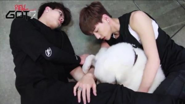 markson_jarkTH's tweet photo. ก็ไม่มีอะไรมาก แค่นอนกอดหมาด้วยกัน มือค่ะๆๆแอร๊ยยยเขิน \(//∇//)\ #JARK #markson #คู่รักคนรักหมา//ขอโคฟเป็นหมา1วัน555 http://t.co/dnHNTrjuRh