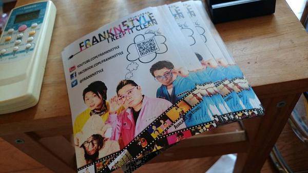 Frankn5tyle's tweet photo. Flyers just came in, it's time to really Push! Old school 5tyle. #frankn5tyle #フランケンスタイル #bluepinkyellow #flyers #edm http://t.co/mgfQapYOwz