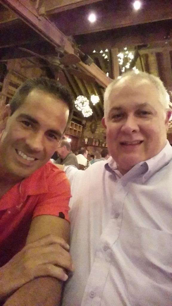 BourbonTim's tweet photo. Tonight at the Angus Barn with my brother. http://t.co/jmpSbXoVoc