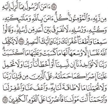 قال رسول الله صلى الله عليه وسلم من قرأ الآيتين من آخر سورة البقرة في ليلة كفتاه ..