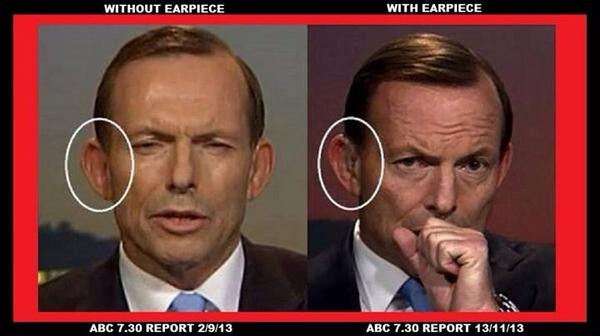 shane25873's tweet photo. The image on the right shows what I refer to as #iPeta.  This is an earpiece Abbott wears to get Peta's advice! http://t.co/8MQppYV9ba