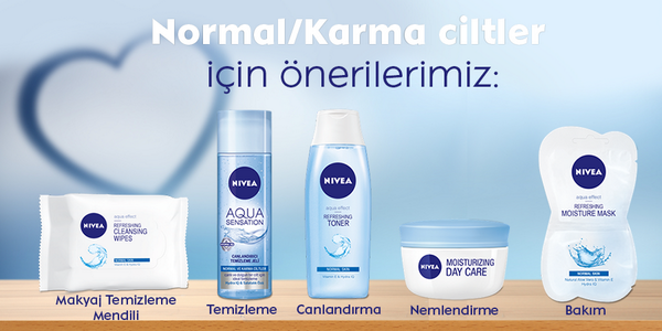 NIVEATurkiye's tweet photo. Normal/Karma ciltler için önerilerimize göz atmaya ne dersin? http://t.co/JyUYe7Y990