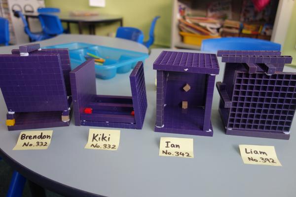 chausensei's tweet photo. Learning place value through the Three Little Pigs: Each house number reflects the number of blocks used. http://t.co/dLSmhig04c