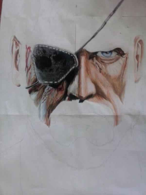 KONAMIUK's tweet image. Superb #MGS Big Boss drawing here by juanpablo1223 on @deviantART! Check out how his drawing developed step-by-step.