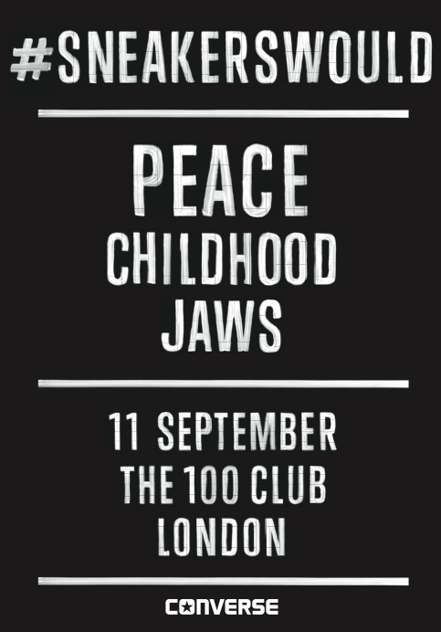 .<a href="/childhoodUK/">Childhood</a> &amp; <a href="/PEACE4EVEREVER/">PEACE</a> are playing <a href="/100clubLondon/">The 100 Club</a> tomorrow for <a href="/Converse/">Converse</a>! Win tickets po.st/Converse100