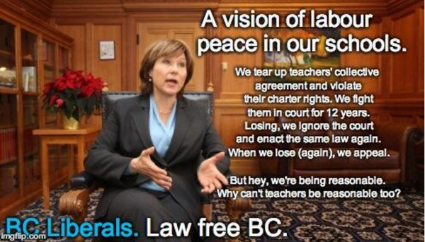green_bean1977's tweet photo. @christyclarkbc @FassbenderMLA we respect the courts; except when we don't #dropE80 #bcpoli #bced #bcteacherstrike http://t.co/kTtPulqB1u