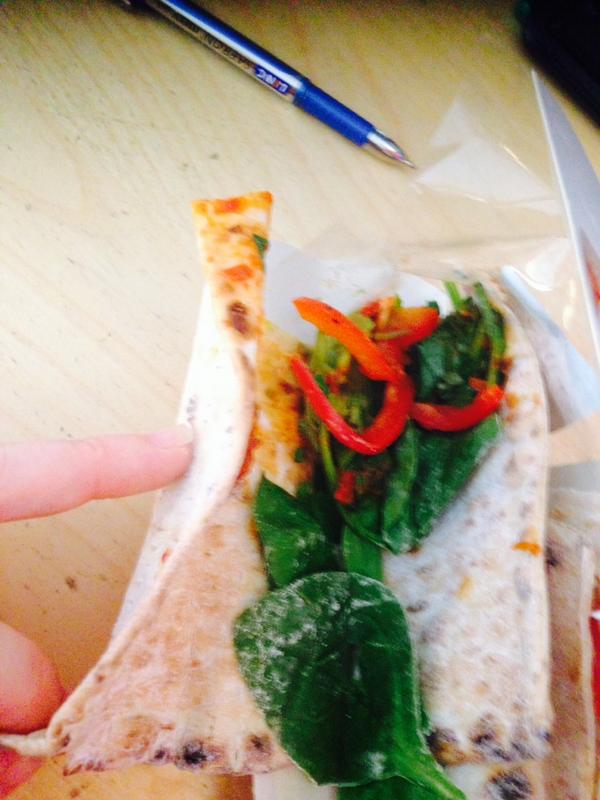 dennytinge's tweet photo. @Pret I just bought a wrap from Bath shop!! look at the inside no filling at all!! deceiving from the outside package http://t.co/QjZGE6w4vw