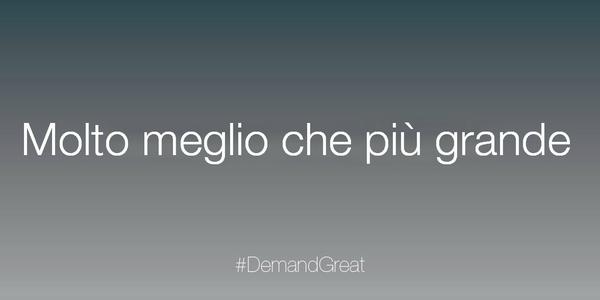Sonyxperiait's tweet photo. Molto meglio che più grande #DemandGreat http://t.co/9IZNssktzY http://t.co/wUrFAcSFfZ