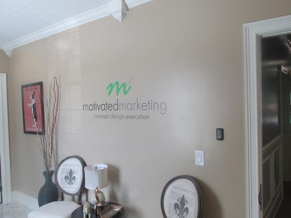 A simple wall graphic is an easy way to bring your interior decor all together. <a href="/MotivatedTeam/">Motivated Marketing</a> #interiordesign