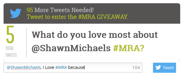 MRAHunting's tweet photo. @ShawnMichaels, I Love #MRA because they entertain us weekly #MRA GIVEAWAY your turn visit http://t.co/MZKxmxuPtr http://t.co/RzCGKNJ6VL