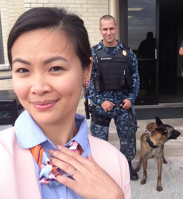 chufang151's tweet photo. #selfiewithasailor at Martin State Airport @navyinbaltimore #navyinbaltimore #StarSpangled200 #workingdog http://t.co/WEaK28436a