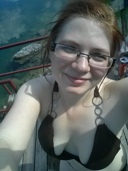 A day at the rock quarry in my bikini. Getting wet.. Literally, lol. #bikini #ginger #glasses #cute http://t