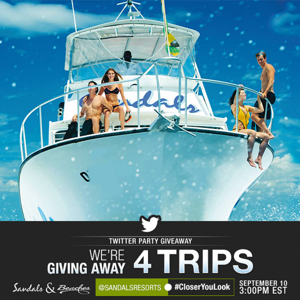 SandalsResorts's tweet photo. The countdown is on for our  twitter party! RT if you think the lucky winner of a trip to #Sandals could be you! http://t.co/GYmQE3yHTF
