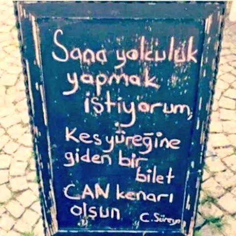 "Sana yolculuk yapmak istiyorum
Kes yüreğine giden bir bilet
'Can' kenarı olsun..." 

(Cemal Süreya) #CemalSüreya