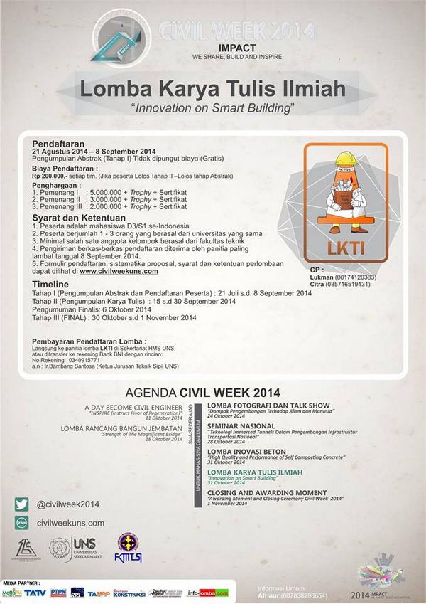 <a href="/Himasipta/">Himasipta_Untag</a> H-3 Penutupan LKTI dg tema Innovation on Smart Building - Regis Abstrak Gratis! civilweekuns.com