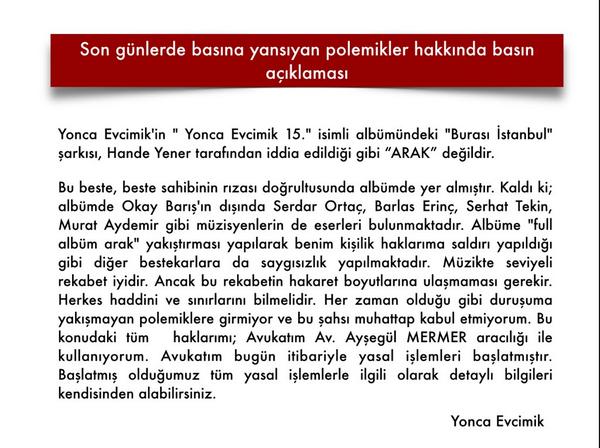 Son günlerde basına yansıyan polemikler hakkında basın açıklaması...