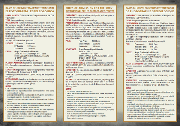 XXXVII Concurso Internacional de Fotografia Espeleológica – De 27/10 a 08/11 de 2014

blog.gpme.org.br/?p=7121
