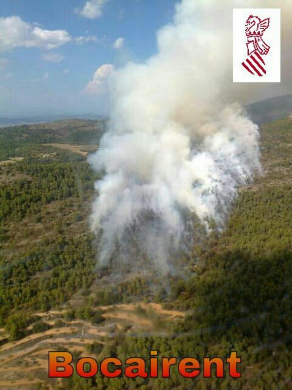 Os dejamos una imagen del #IFBocairent en estos momentos. Afecta a pinar