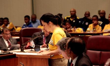 chicityclerk's tweet photo. Clerk Mendoza rocked a #JRW tshirt for big resolution honoring our nat'l champs today. #LLWS2014 #chicouncil http://t.co/VKQ0uZh9Fr