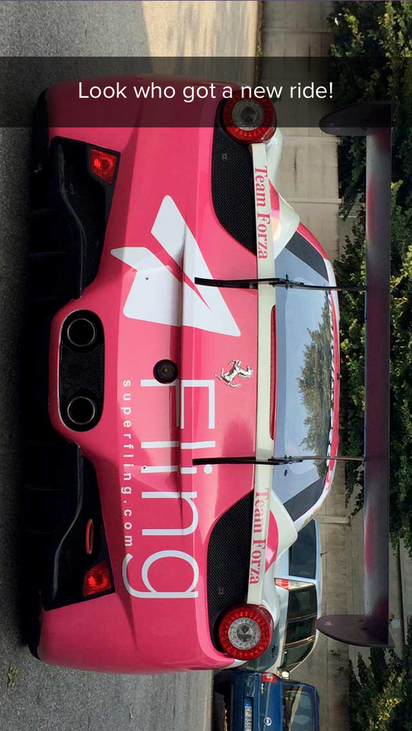 Come and see Fling’s new ride this Saturday #ChallengeSilverstone14 with @Jack21_Turin and <a href="/FerrariRaces/">Ferrari Races</a> #flingapp