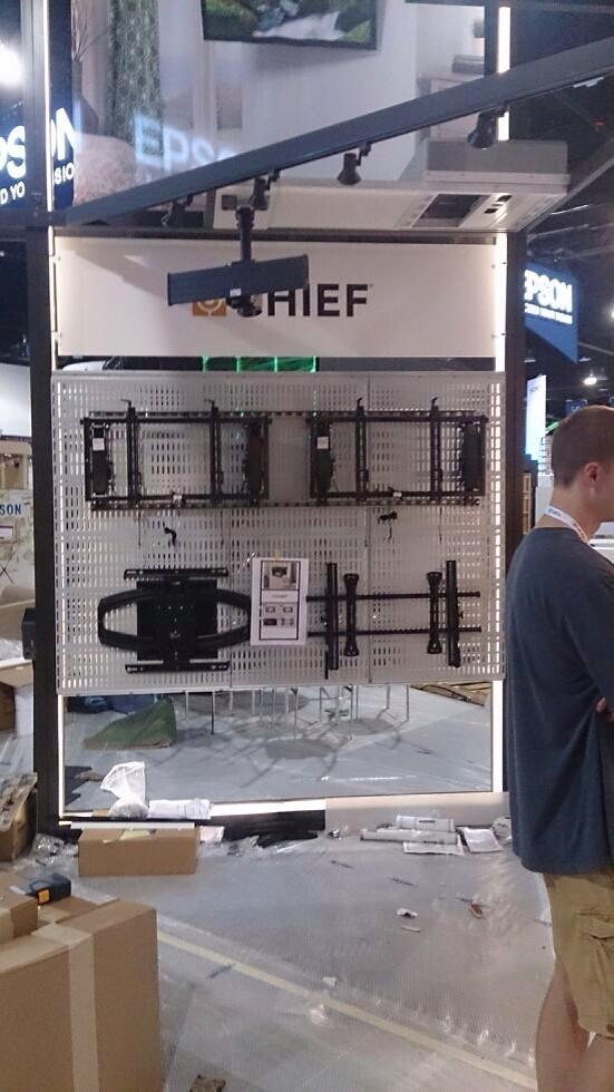 MMooner79's tweet photo. Chief wall @SANUSSystems booth yesterday...will u be checking out the finished product on day one? Booth346 #Cedia14 http://t.co/k0exbWeHpc