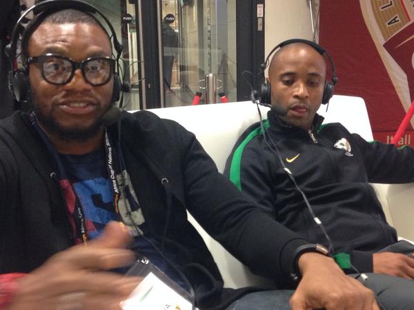 robertmarawa's tweet photo. Joined by Andyson Agugua, Nigerian Video Analyst and Bafana Assistant coach Thabo Senong... #083Sports@6 http://t.co/F8ZkzG78zo