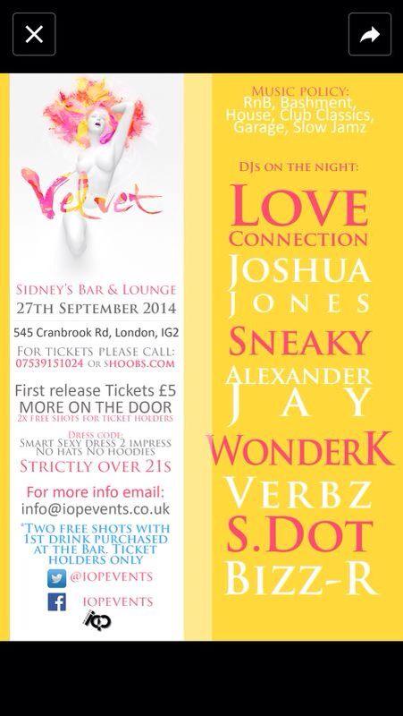 djalexanderjay's tweet photo. @bigLondonevents thanks for following ! Follow @IOPEVENTS #VelvetIsComing Next Event September 27th 2014 http://t.co/vV0Bq56Gdn