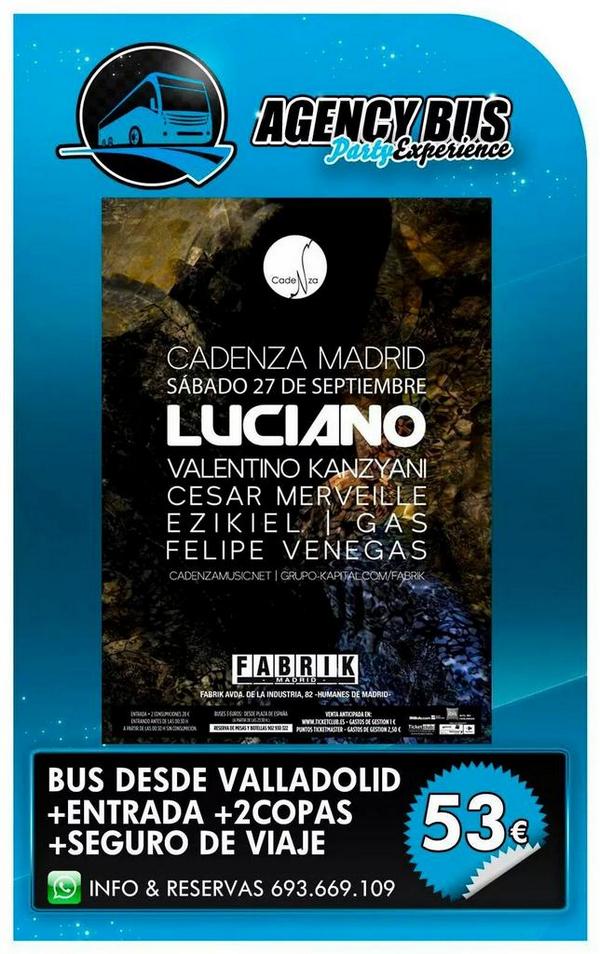 2 días para desvelar el ganador de entrada doble + BUS desde VALLADOLID a FABRIK con LUCIANO! 

Síguenos, RT y gana!