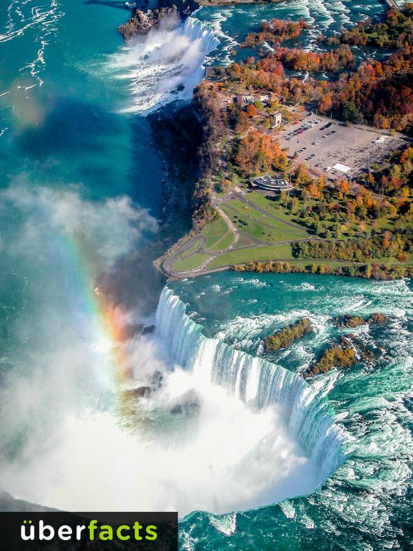 UberFacts's tweet photo. This is what Niagara Falls looks like from a helicopter. http://t.co/IfRBdxjGLb