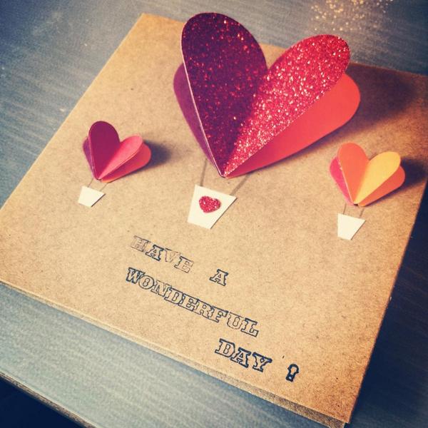 HandmadeByHan's tweet image. Heart-air balloon card #cardmaking #crafty #handmade