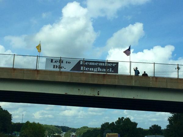 On an I-95 overpass between RT 216 &amp; 32 north of Washington, D.C. heading to Baltimore. #Benghazi