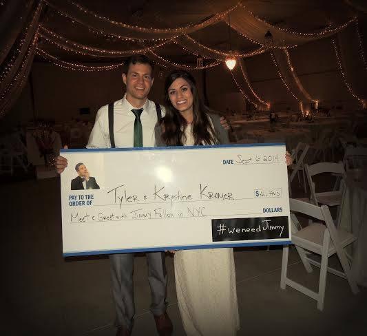 bringmethenews's tweet photo. Hayfield newlyweds get to visit @jimmyfallon in New York thanks to #WeNeedJimmy campaign: http://t.co/Jm7soA6naa http://t.co/d2IulMcXpi