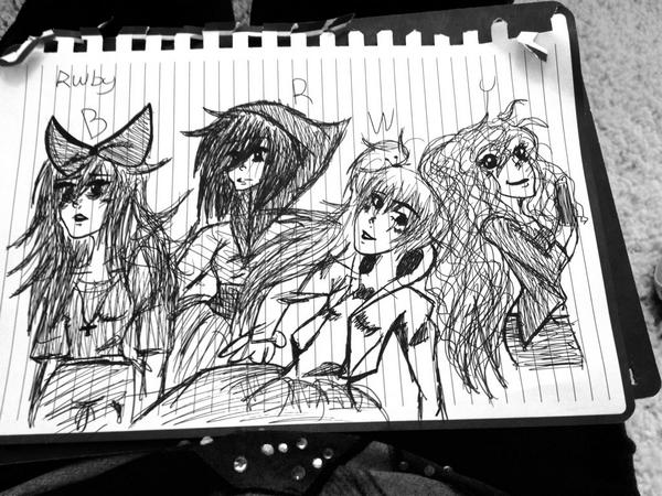 tessmitch99's tweet photo. I draw rwby with a pan! ✒️ #rwby #anime #awesome #rooster teeth http://t.co/LyYSD5Nq7n