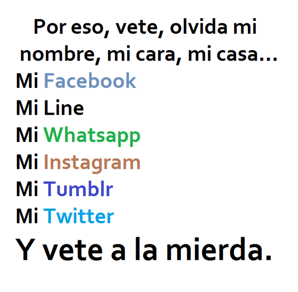 DeboSuponerQue's tweet photo. Por eso, vete, olvida mi nombre... http://t.co/8Uqay1Jc6D