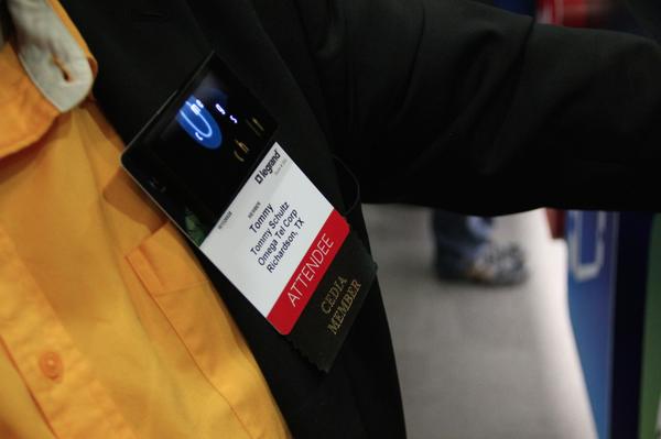 HonestInstall's tweet image. Electronic name badge with company logo? Of course the IT director of Honest Install has one @CEDIA 14 #CEDIA14