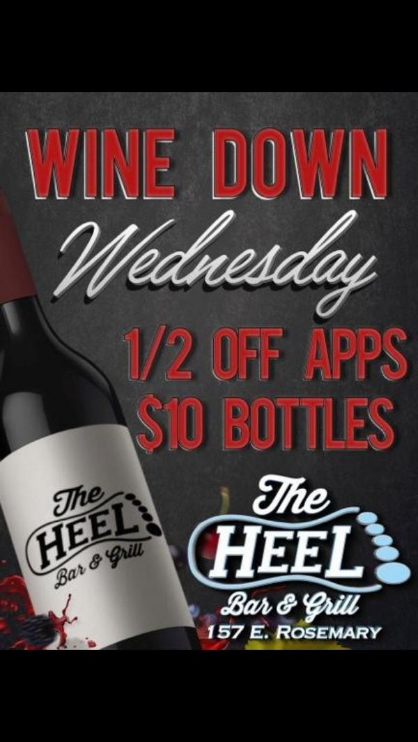 TheHeelCH's tweet photo. Happy hump day! But more importantly... WINE DOWN WEDNESDAY!!! See y'all tonight 🍷🍷🍷 http://t.co/dZVdaiOnpG