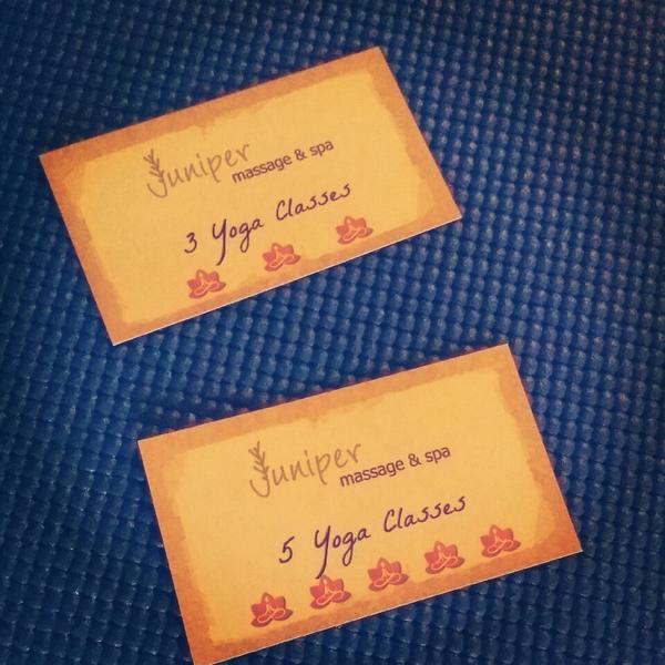 JuniperMassage's tweet image. 3 or 5 class punch card sale! #junipermassage #yogaeverydamnday #discountedclasses