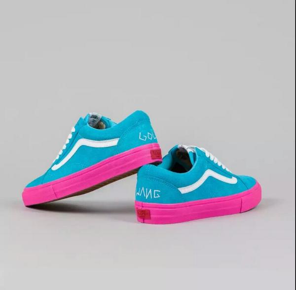 vans old skool pro s golf wang blue pink