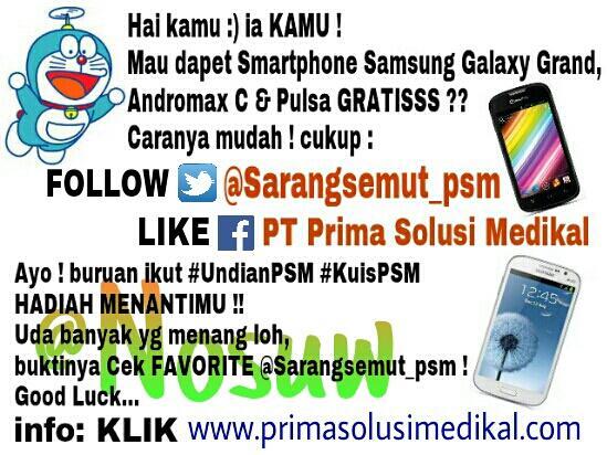 @arihta16 Yuk Follow @Sarangsemut_psm & ikutan #UndianPSM brhadiah Gadget.Lihat di primasolusimedikal•com  ★605