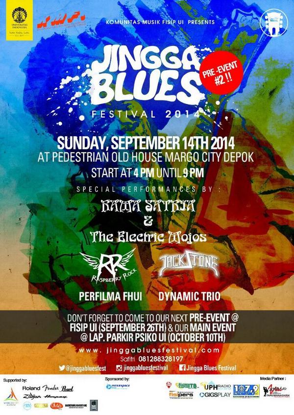 Jingga Blues Festival 2014 (Pre-Event 2) at Pedestrian Old House - Margo City, Sunday 14 Sept, 5PM, Free Entry!!