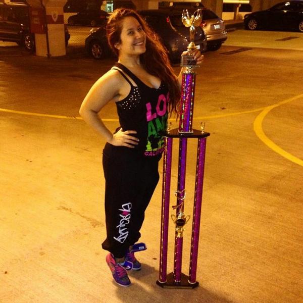 greekster's tweet photo. Karol of the #Silk2014 National Champions @SLGsquad_Stroll of @SLG1990 sporting that Championship trophy!!!! http://t.co/D8piNWSbcJ