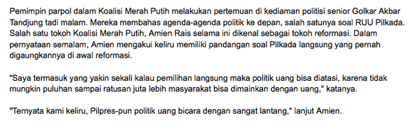 Ternyata Amien Rais itu tokoh Reformasi palsu. Aslinya Orba banget.