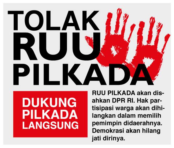 Bhkhadafi's tweet photo. "@republikaonline: Wali Kota-Bupati Tolak Pilkada Oleh DPRD http://t.co/RzhzoxcO0x"▌ RT: http://t.co/ExYNU24zB8 #DUKUNGrakyatMEMILIH #zonk