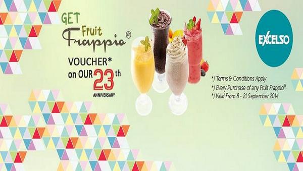 myshopin's tweet photo. Ingin minuman yg segar utk menghilangkan rasa ngantuk?Cobain minuman Fruit Frappio dr #excelso http://t.co/3WuXNlyXiv http://t.co/cS5rV8Kjmw