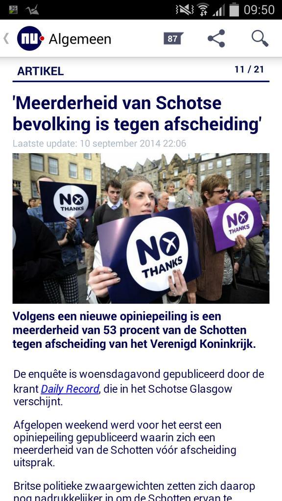 Vreemd. Schotten zijn meestal toch juist voor afscheiding?