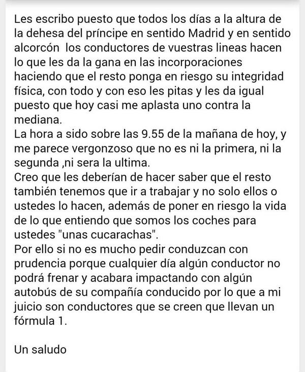 carlos_aitor's tweet photo. Correo escrito a la empresa de autobuses #deblas ... Ya se porque no tienen redes sociales, serian TT!! http://t.co/xRLVW1tUOm