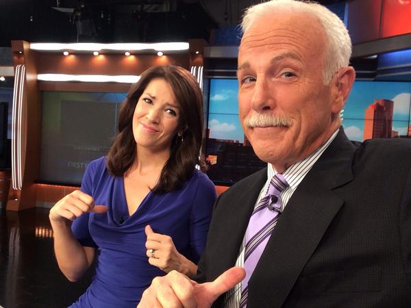 Ok, @EmilyWCVB and I are a little upset with our "matchiness"!  But otherwise life is good on the #WCVB Eye.