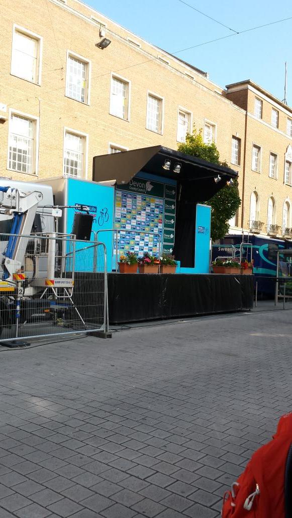 ExeterCityTesco's tweet photo. Its all going on in town today #tourofbritain @ExeterCityTesco we are all set for one busy day!!! #exeter http://t.co/05DphMOVEV
