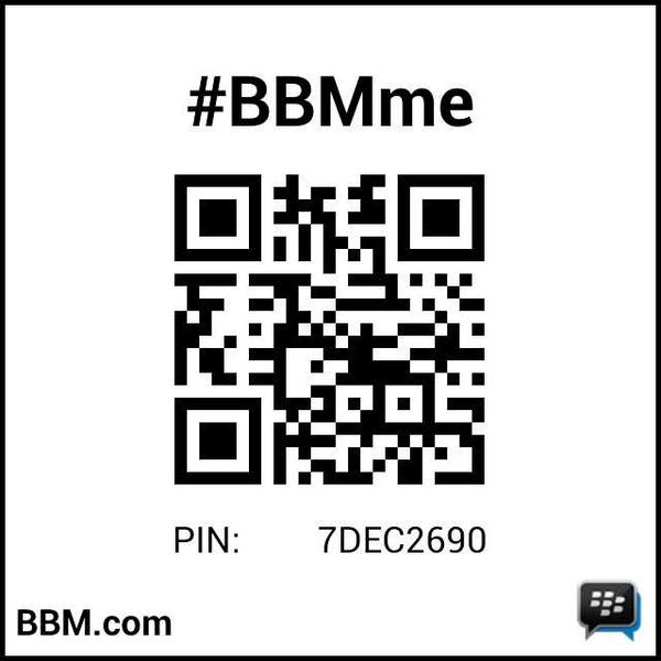 #BBMme PIN: 7DEC2690
pin.bbm.com/7DEC2690