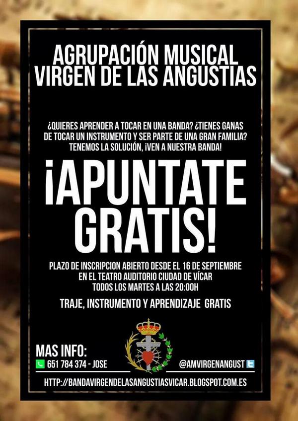 AMVirgenAngust's tweet photo. Abierto el plazo de inscripcion para formar parte de esta gran familia. Mas info: 651 78 43 74 http://t.co/b7Bm5mjEGT